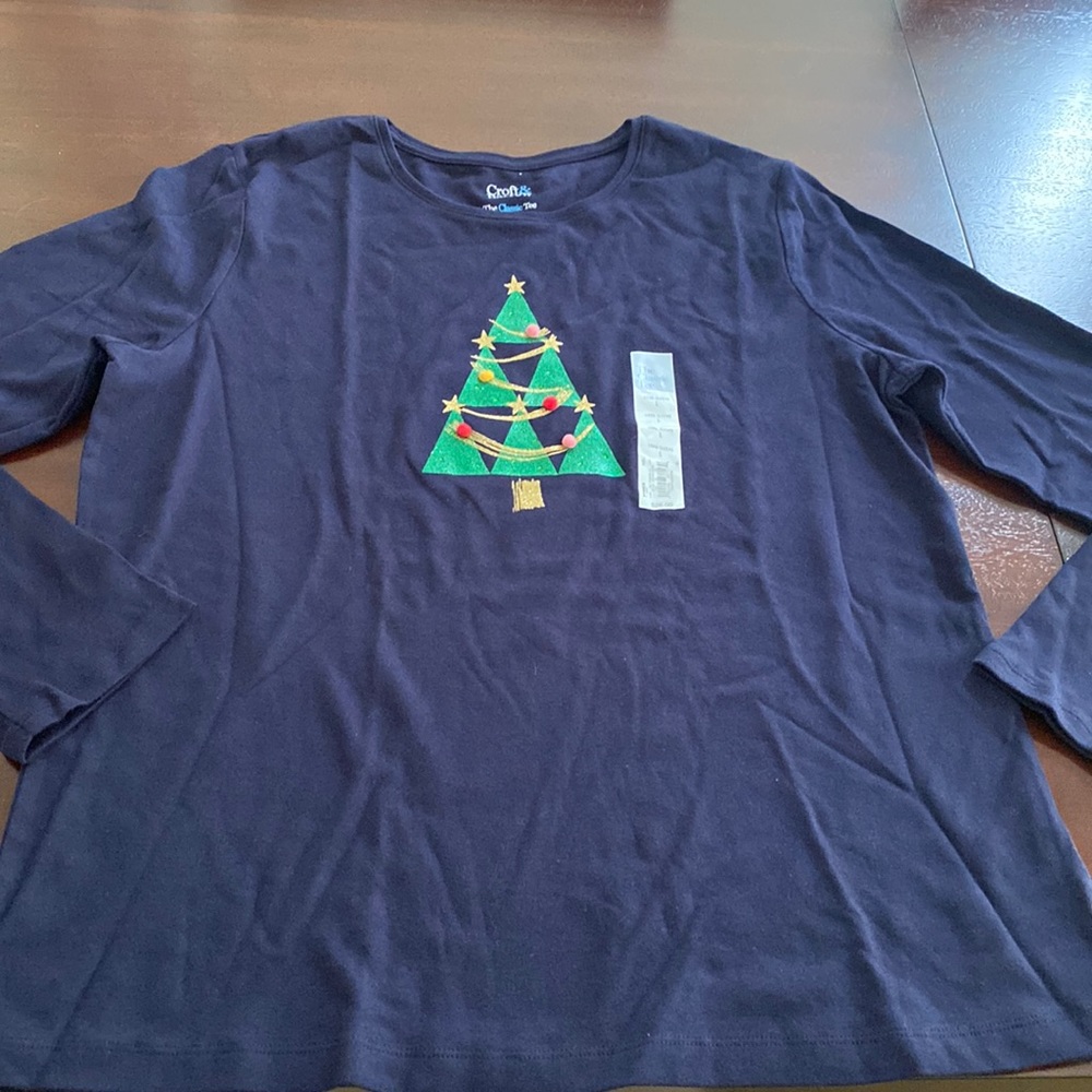 Croft & Barrow NWT Ladies Christmas Tree Tee Size Large